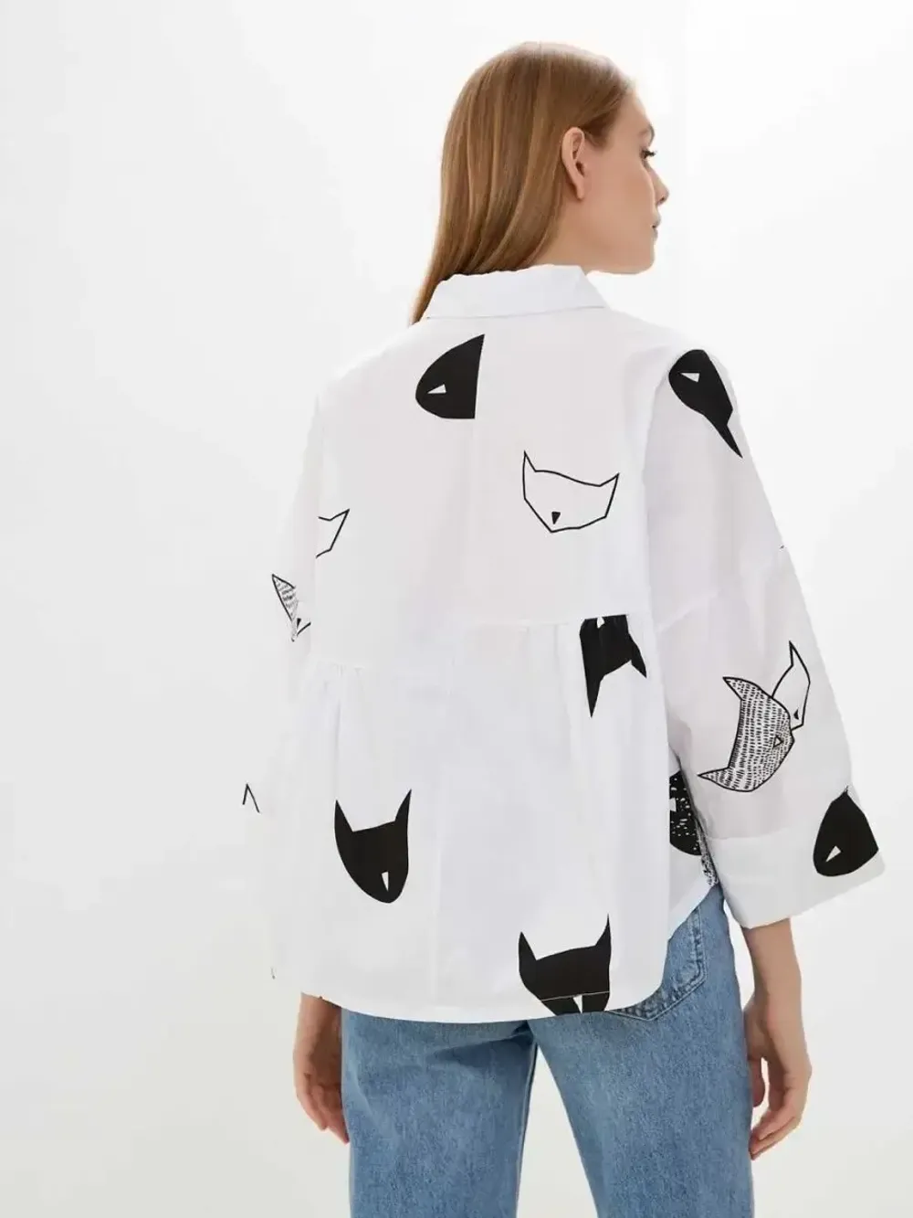 Рубашка  оверсайз  короткая