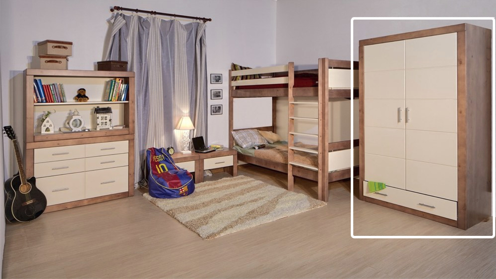 арт. 8090 Шкаф брамминг комбинированный (внутри вешалка+полки) Ш1150хГ600хВ1900