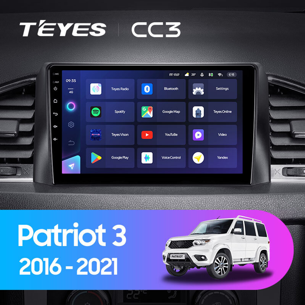 Teyes CC3 9"для UAZ  Patriot 3 2016-2021