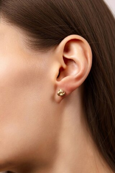 Серьги "Узелки" сатинированные в золочении