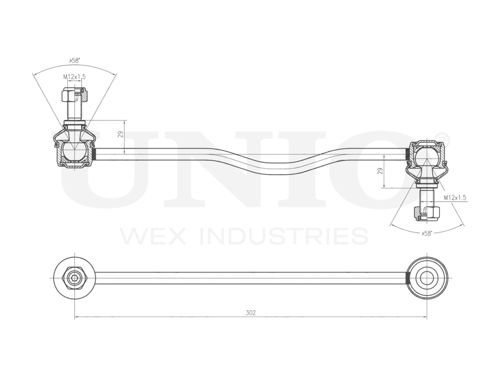 Стойка стабилизатора передняя UNIO SSP-50175