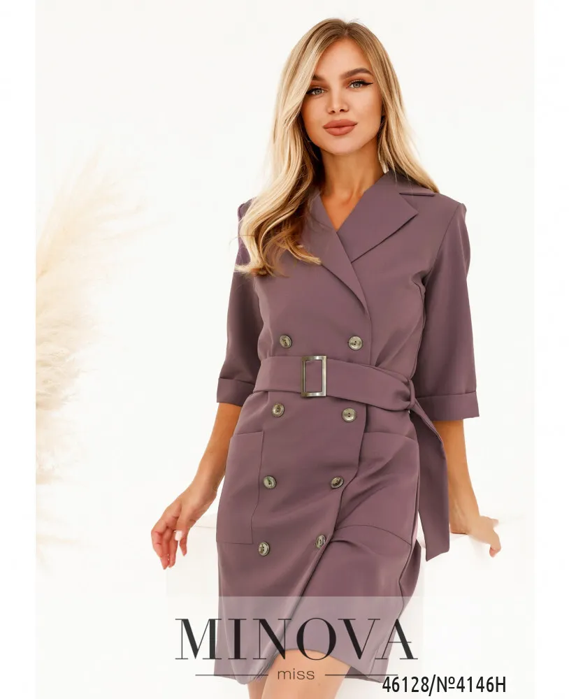 Платье 4146Н-коричнево-фиолетовый Minova