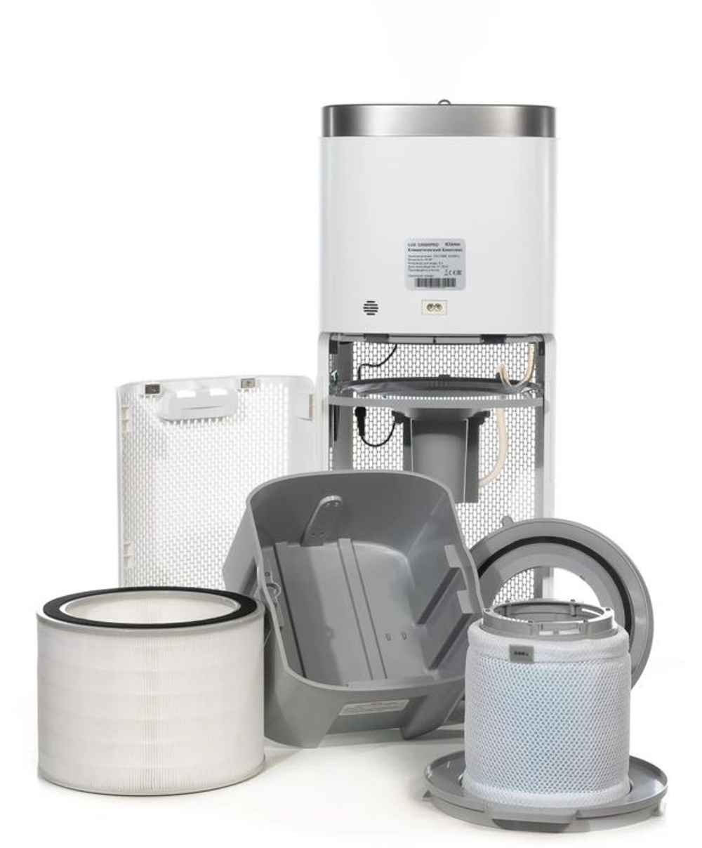 Климатический комплекc ICLIMA LUX-10000PRO V2,  до 120м2,  с ионизацией, белый/серый