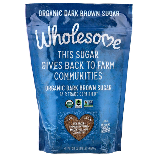 Wholesome Sweeteners, Органический темно-коричневый сахар, 680 г (24 унции)