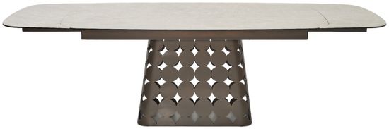 Стол MAGNUS 180 TL-102 Бежевый мрамор, испанская керамика / Шоколадное золото каркас