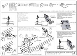 Фаркоп оцинкованный Galia M120C для Mitsubishi L200 1996-2006, 2006-2015, 2015-, Fiat Fullback 2016-(паспорт и сертификат в комплекте)(без электрики)