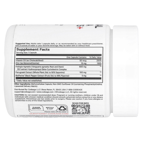 Codeage, Liposomal Fadogia Agrestis +, 60 капсул