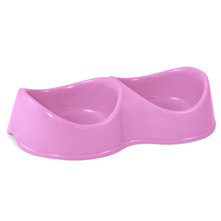 Миска пластиковая двойная Бисквит сиреневая