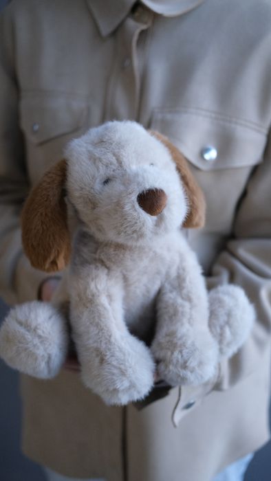 Игрушка мягконабивная Собака бежево-коричневая, 25 см
