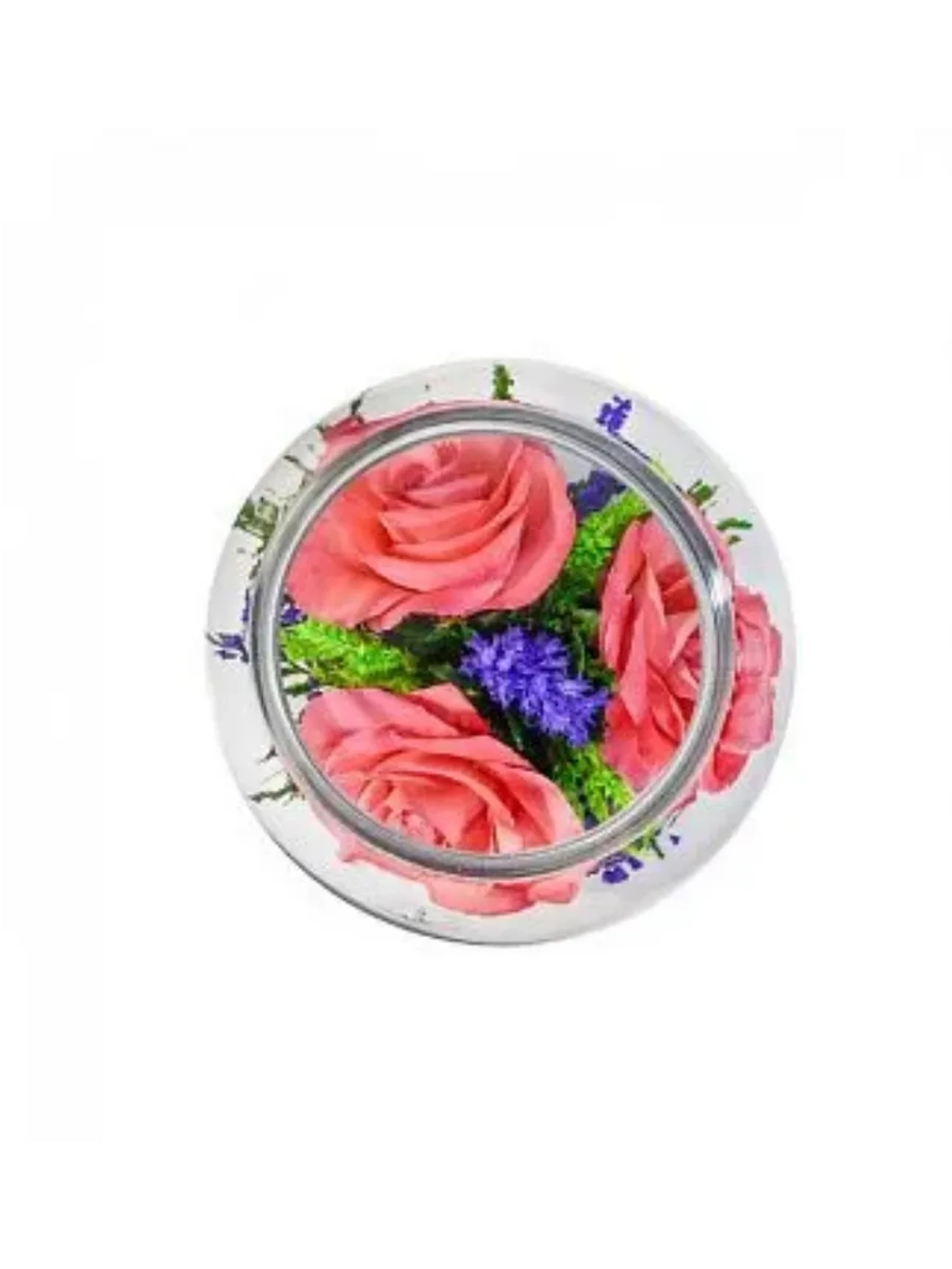 натуральные цветы в стекле, вакуум 03.31