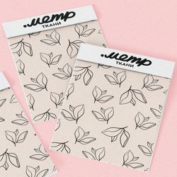 Ткань шелк Армани контуры листочков