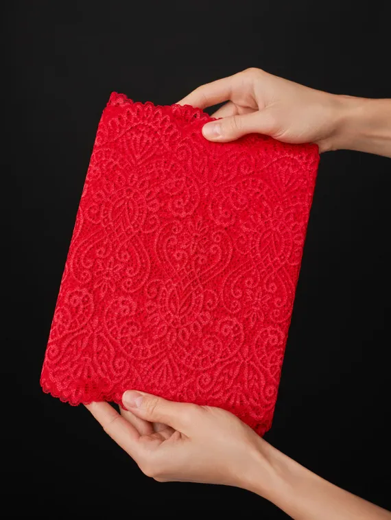 03-251 Кружево эластичное 23 см, красный 100