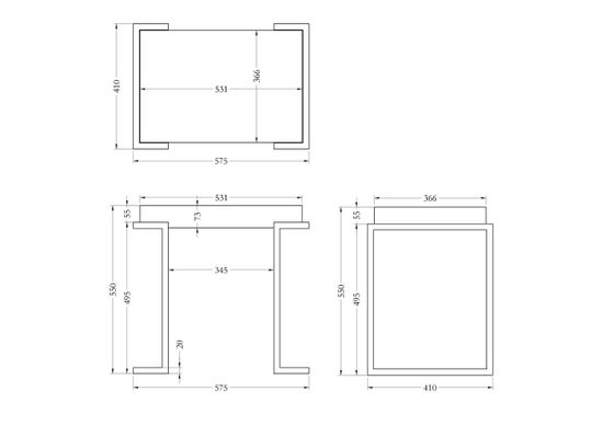 KFG130 Стол журнальный зеркальный, нерж.сталь хром 57*41*55см