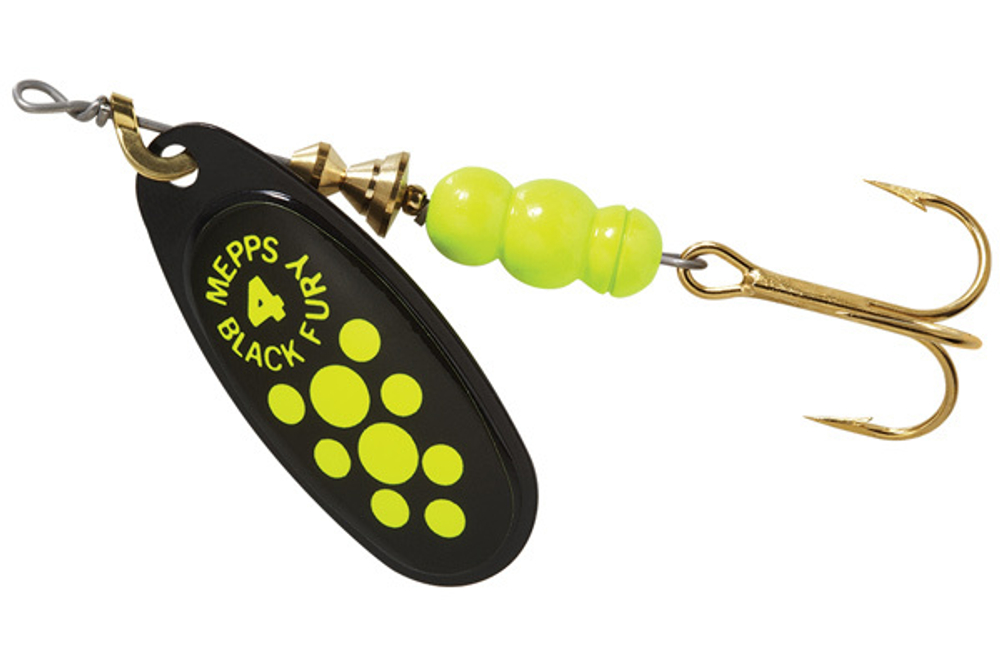 Блесна вращающаяся Mepps BLACK FURY 4, Black/Chartreuse