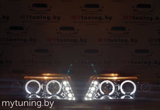 Передние фары angel eyes chrome для VW Passat B5 GP