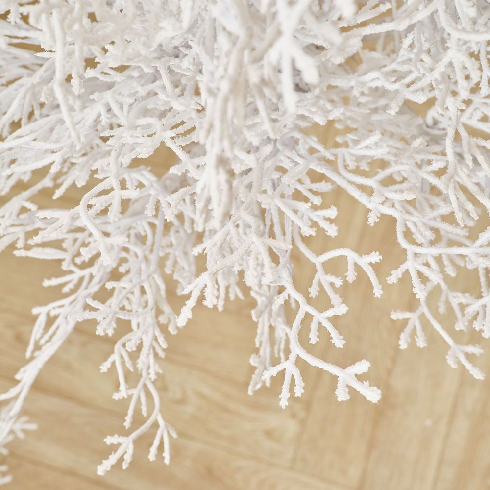 Искусственная белая елка с гирляндой встроенной «Normandia» Нормандия (коралловые ветки) от 2,1 м до 2,4 м