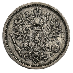 Монета 50 пенни 1892 год Российская Финляндия