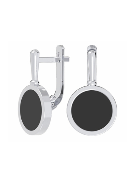 Серьги с черным агатом