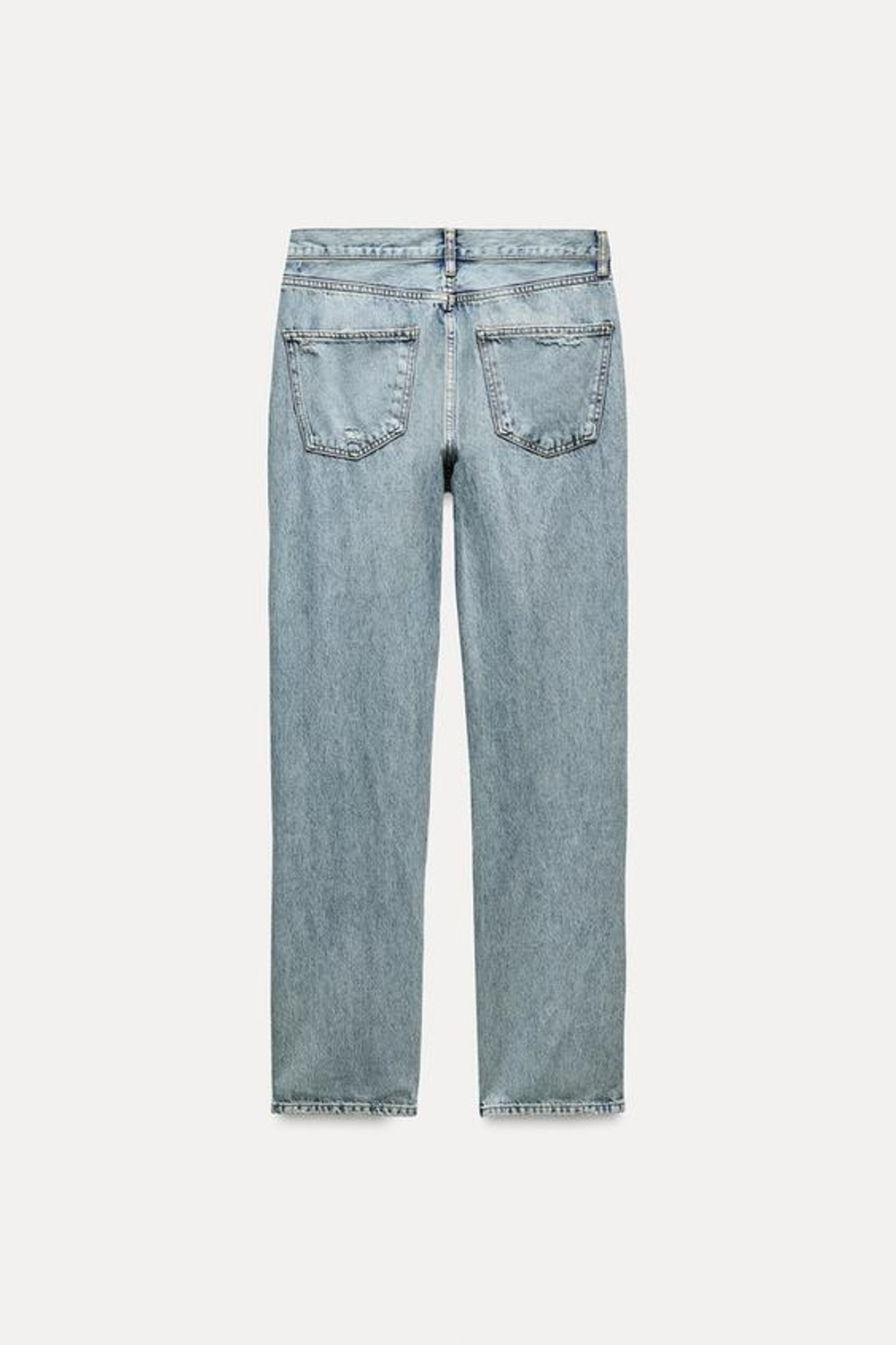 ZARA ДЖИНСЫ RELAXED СО СРЕДНЕЙ ПОСАДКОЙ — ZW COLLECTION, ГОЛУБОЙ