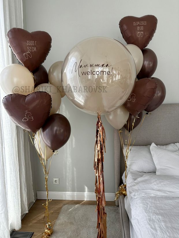 Воздушные шары на выписку для девочки №6087