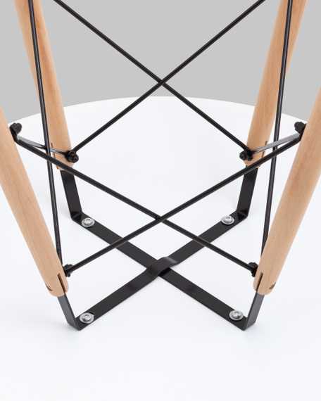 EAMES DSW D80, белый, столешница МДФ, ножки метал, массив бука