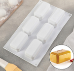 Форма силиконовая для муссовых десертов «Слиток золота», 29,5×17×3,5 см, 6 ячеек, 8,6×4,5 см