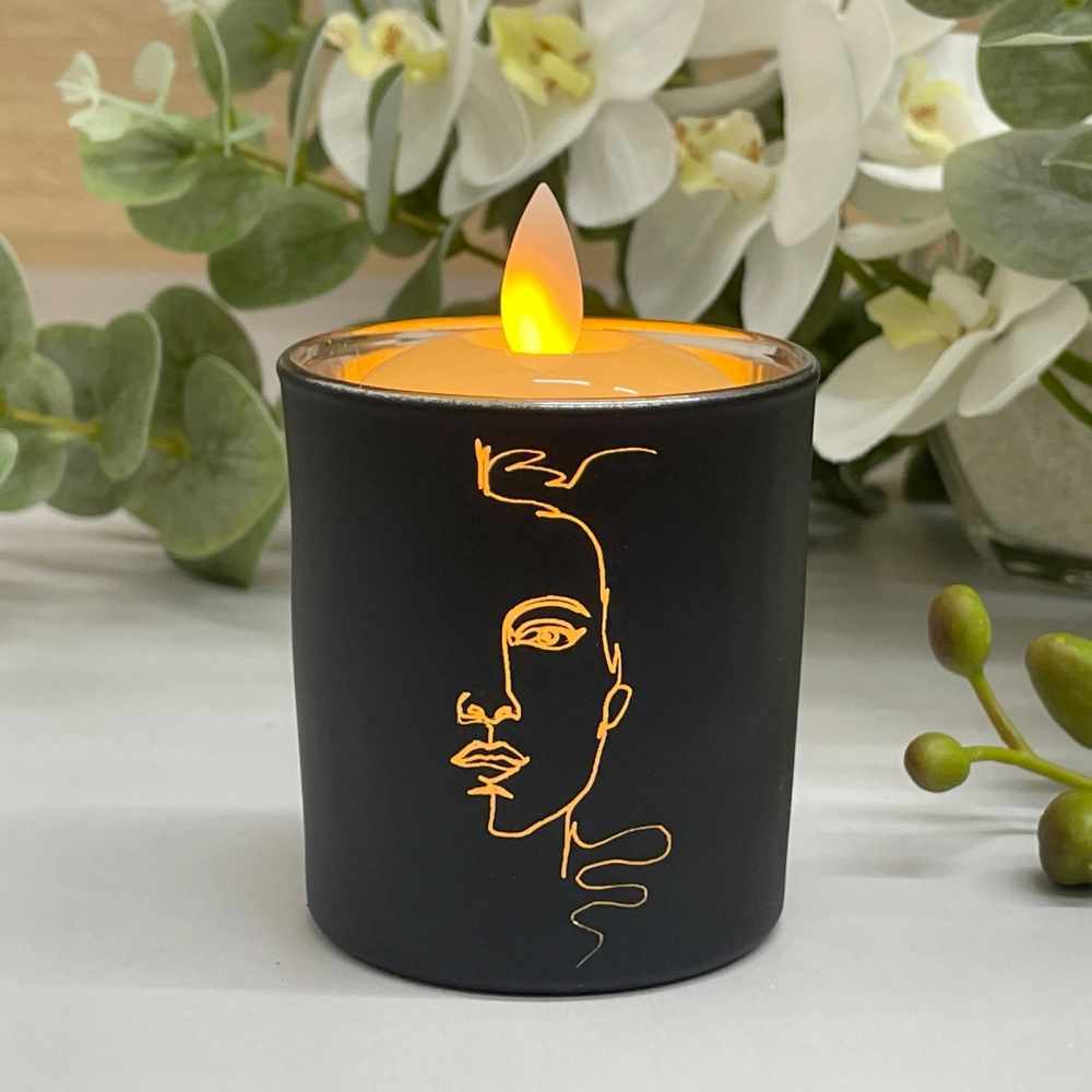 Подсвечник «Нежный силуэт» 7*7,8 см, Черный