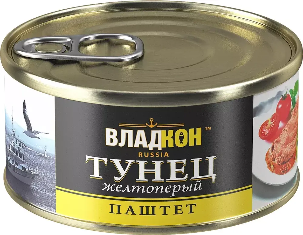 Паштет тунец желтоперый, Владкон, 125 гр
