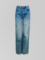 Джинсы FAF 3472-1 прямые широкие однотонные