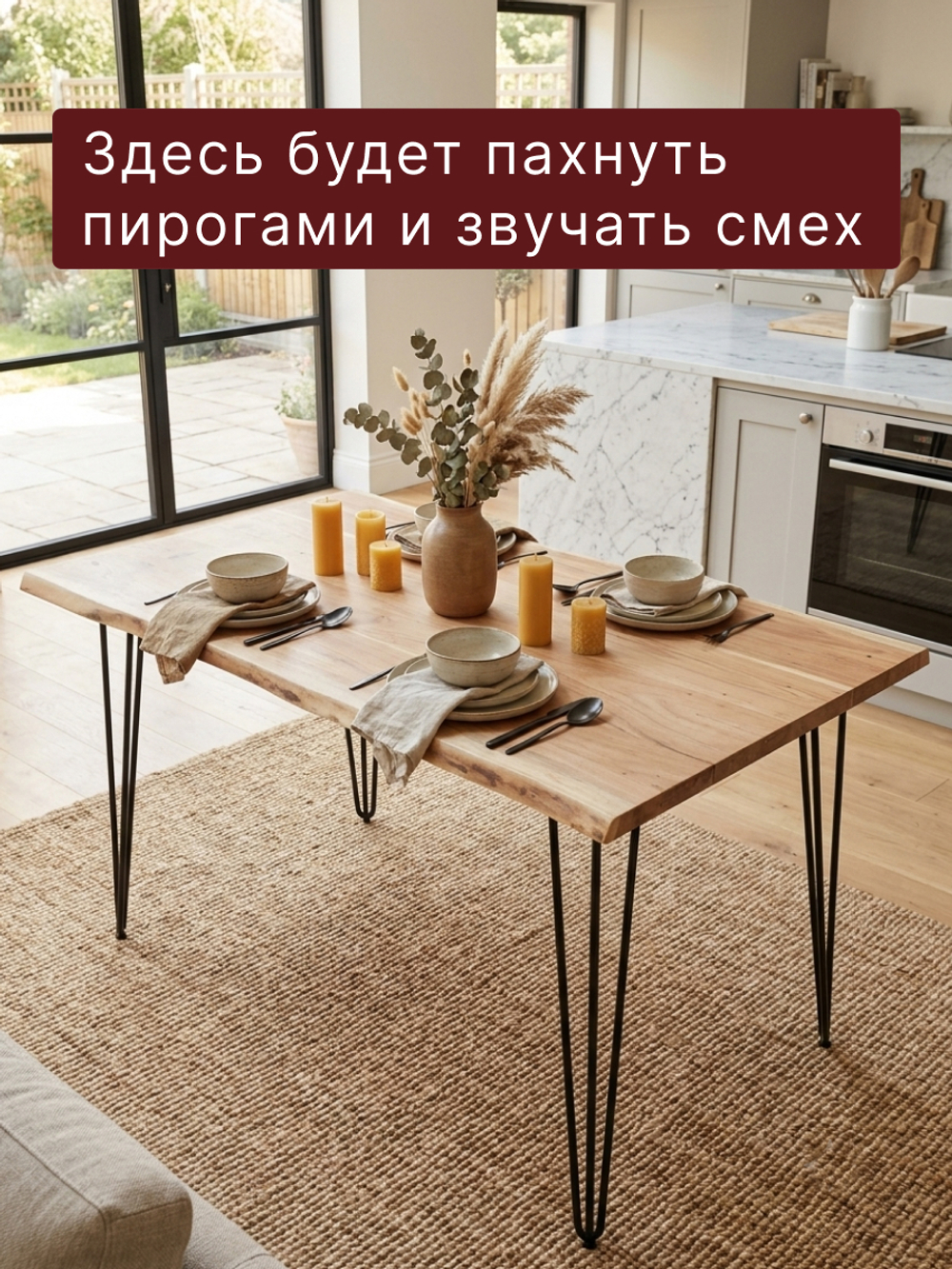 Стол кухонный, 160х90х75, Рикет, обеденный, из массива дуба, MAKOSA