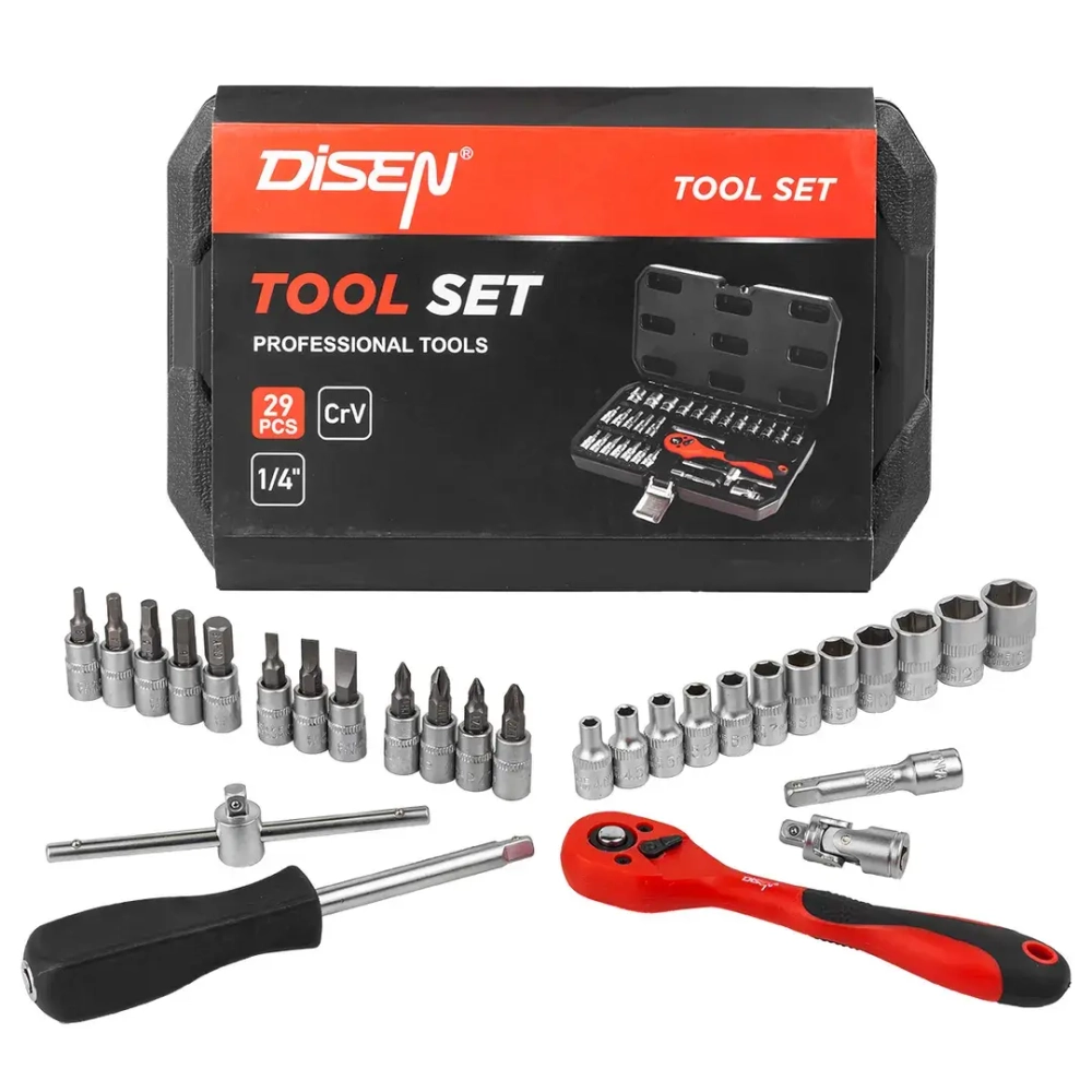 Набор инструментов 29пр 1/4''(6гр) (4-13мм) DISEN DS-2292-5 (1029)