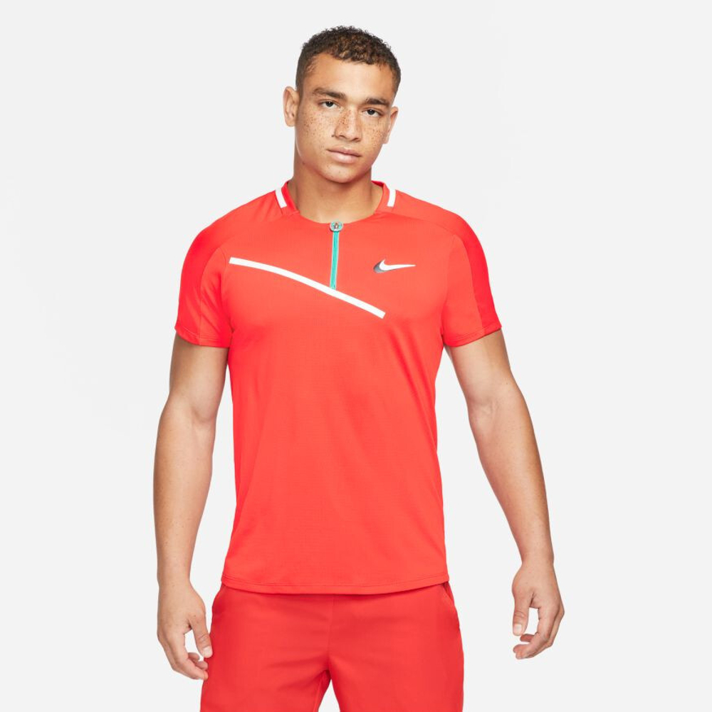 Мужское теннисное поло Nike Spring Slam Ultimate Zip Polo M - красный