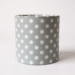 Шляпная коробка без крышки и лент 24х25 см Цвет; Светло серый в горох.