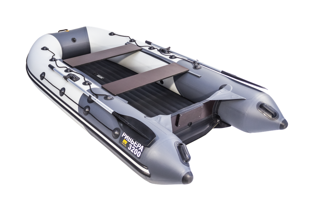 Лодка ПВХ Ривьера Компакт 3600 НДНД светло-серый/графит