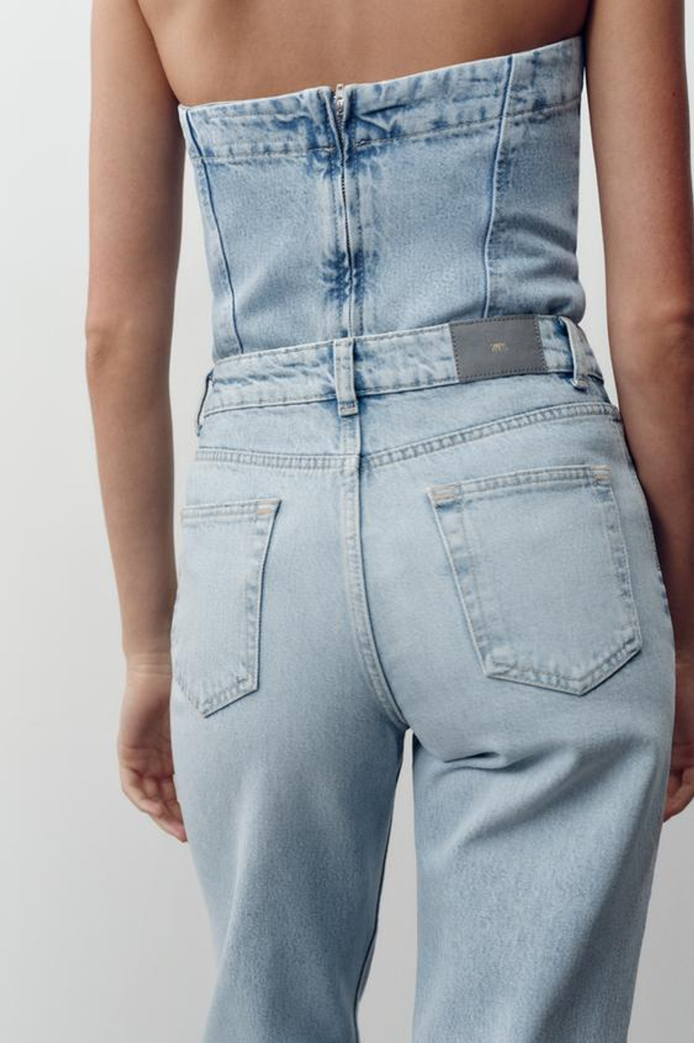 ZARA ДЖИНСЫ Z.04 STRAIGHT СО СРЕДНЕЙ ПОСАДКОЙ, ГОЛУБОЙ