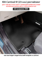 Автомобильные коврики ЭВА для KIA Carnival IV (20-н.в.) для 7-ми местного авто с командирскими креслами