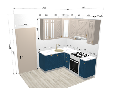 Кухня угловая "Гранд" 1,6 х 1,9 в корабль