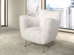 Белое кресло 5191 из ткани с длинным ворсом