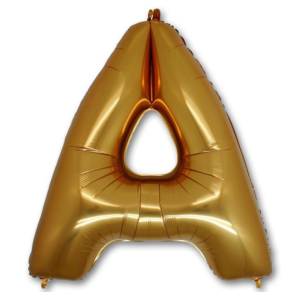 Фольгированная фигура, Буква А 100 см Gold
