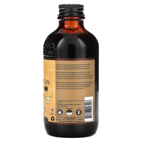 Okay Pure Naturals, Черное ямайское касторовое масло, оригинальное темное, 118 мл (4 жидк. унц.)