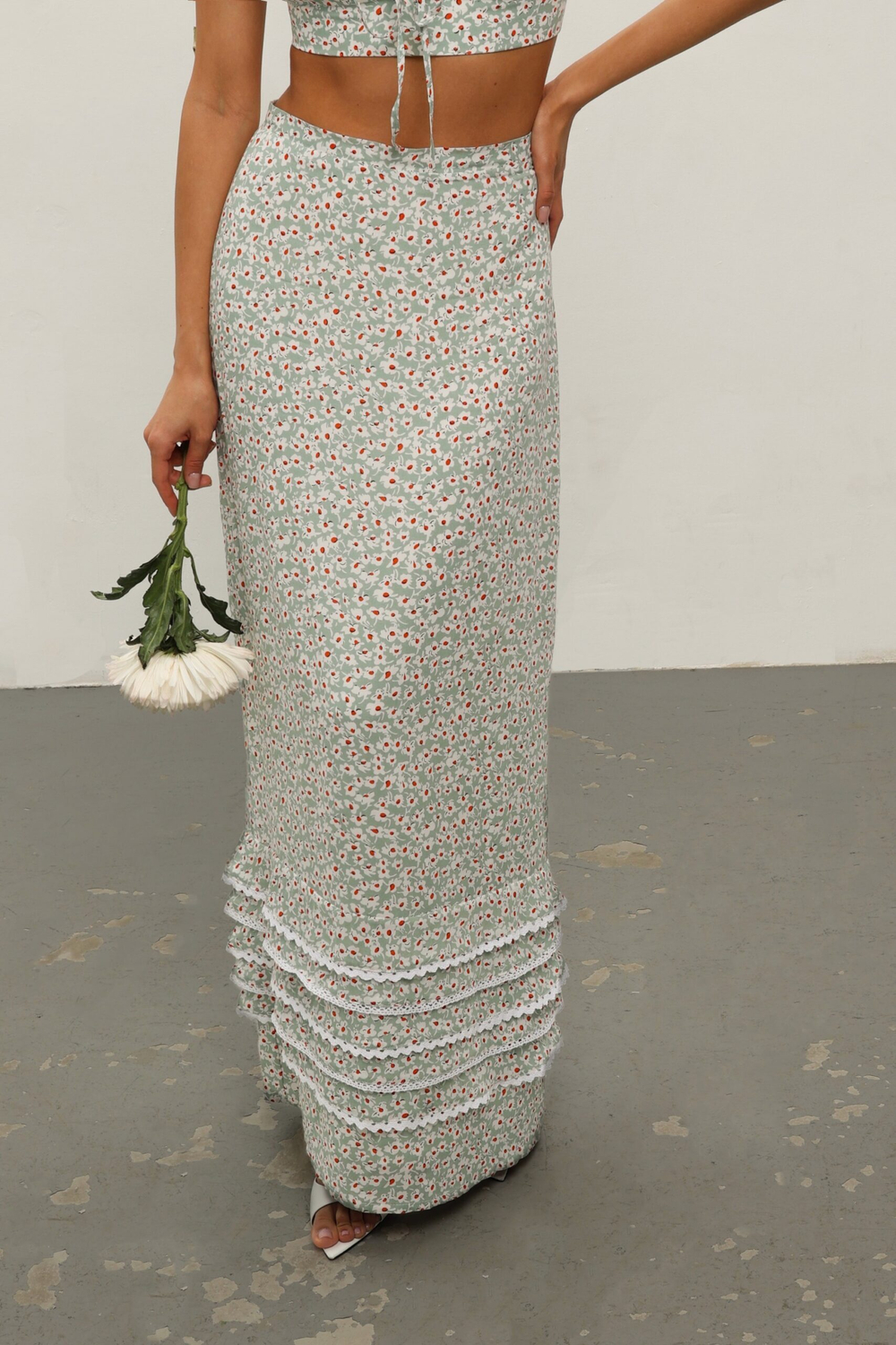 Юбка макси с цветочным принтом