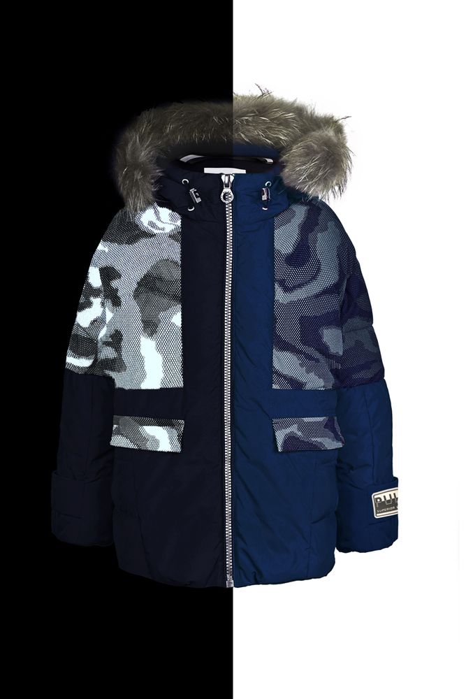 Зимняя комбинированная куртка с мехом PULKA