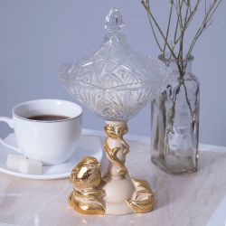 Сахарница стеклянная с крышкой Зарничка Свитти Айвори