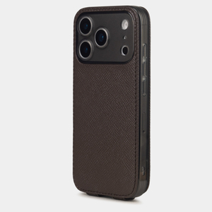 Чехол iPhone 17 Pro Max натуральная кожа сафьяно, коричневого цвета