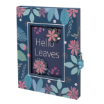 Записная книжка в футляре, А5, Alingar, замочек, "Привет листья-3"