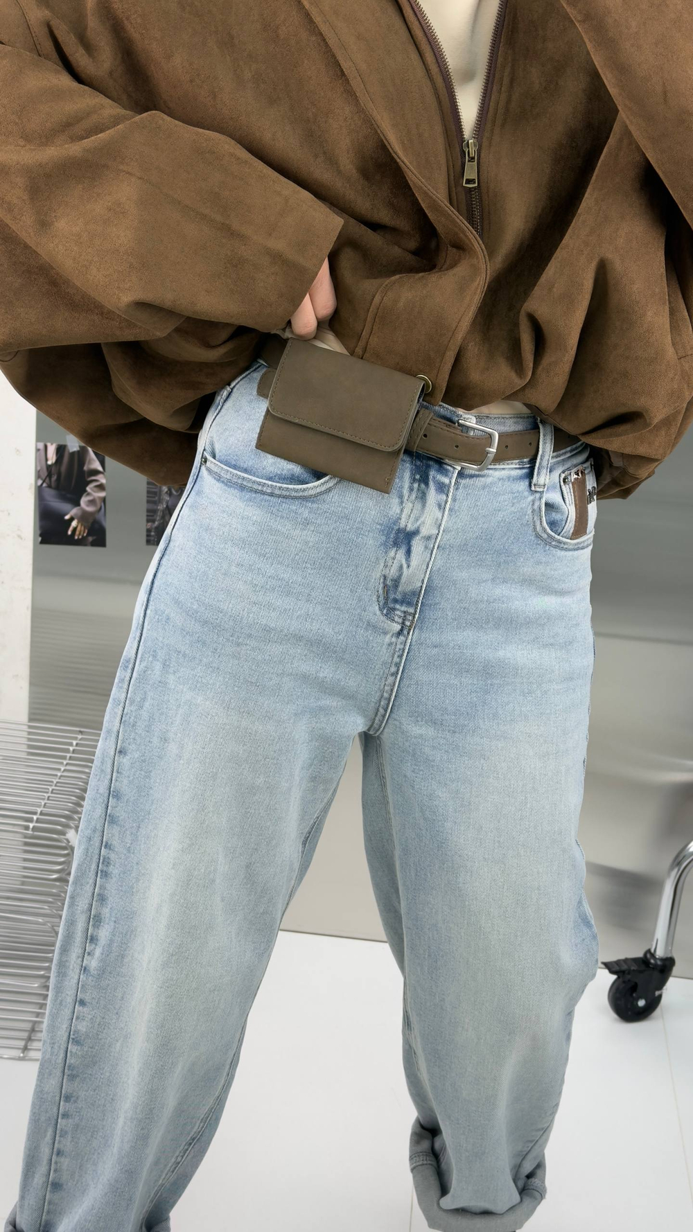 Брюки джинсовые женские арт. 73666 цвет "голубой"