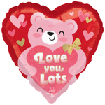 Шар Фольгированный LOVE YOU Мишка с сердцем розов (Ассорти)