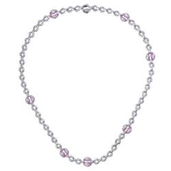 Колье с Бриллиантами и Розовыми Сапфирами, N0132-0/1