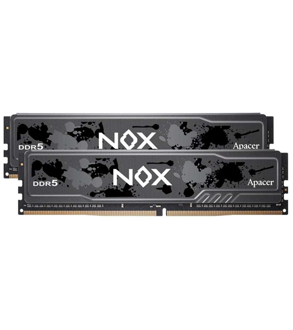 Apacer DDR5 32GB 6000MHz DIMM NOX Black Gaming Memory (PC5-48000) CL40 1.35V (Retail) 2048*8 Kit (2x16GB) Heat Sink (Retail) 3 years (AH5U32G60C512MBAA-2)