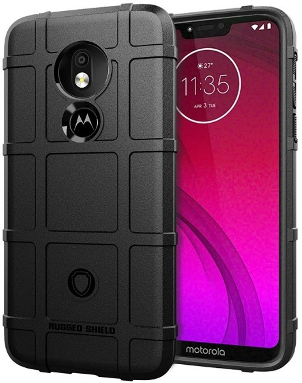 Чехол для Motorola Moto G7 Power цвет Black (черный), серия Armor от Caseport